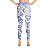 High Waist Yoga Leggings in Flower Drawing